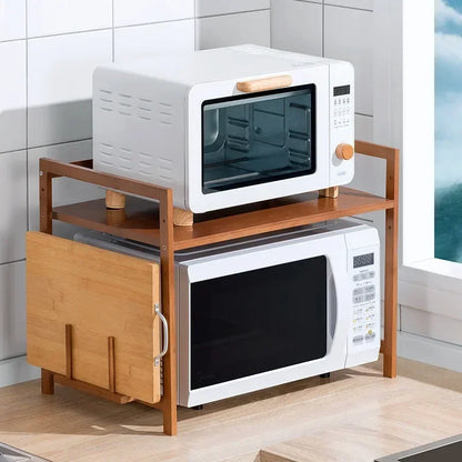 Étagère micro-ondes CookWood rangement chic petit espace cuisine, boutique Rangement Chic Simple