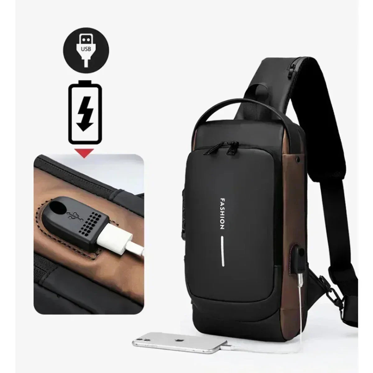 Sac de Poitrine Anti-vol VaultPack™ | Code Secret + Port USB | Homme & Femme. Idéal pour le voyage et la ville. Livraison gratuite ! Achetez-le en confiance.