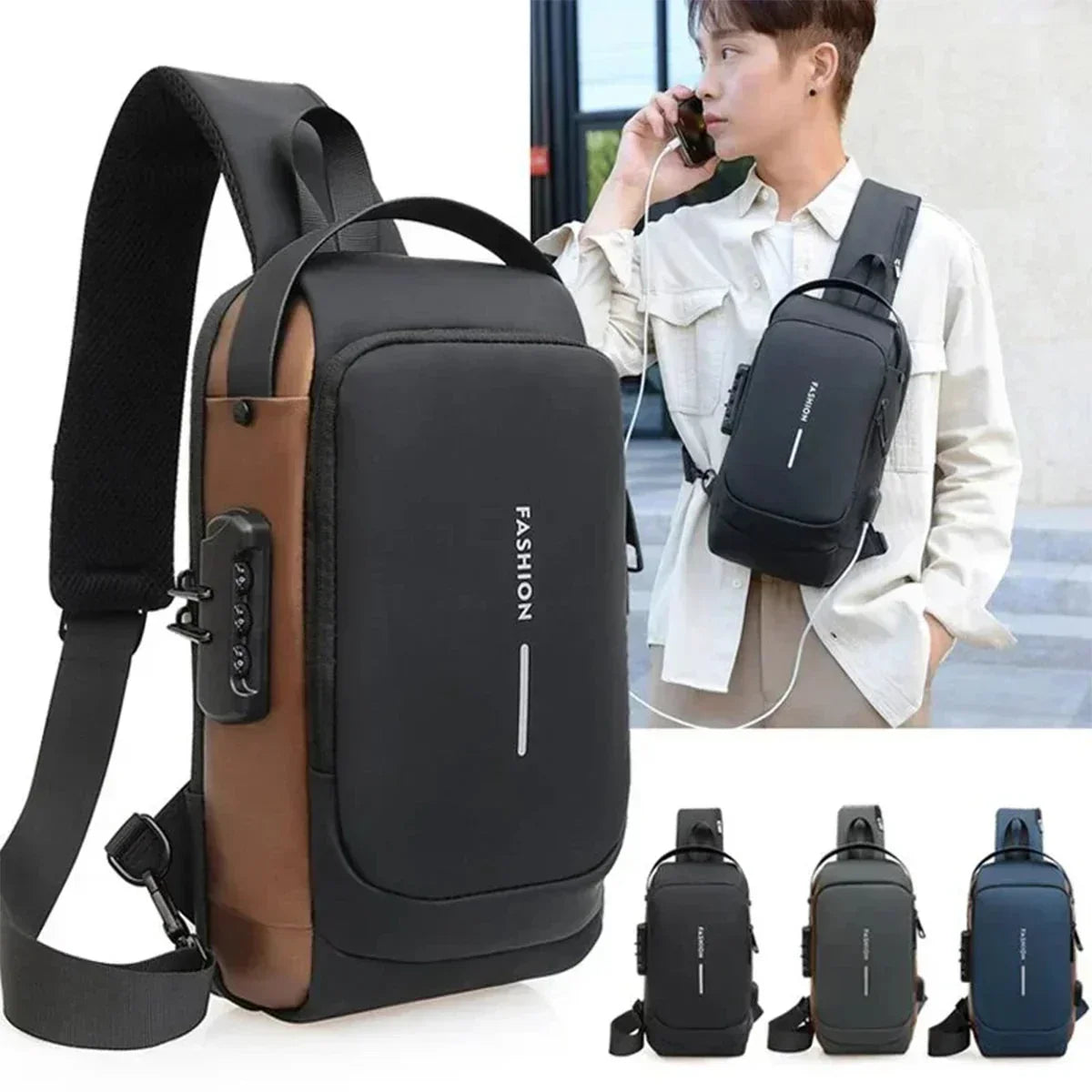 Sac de Poitrine Anti-vol VaultPack™ | Code Secret + Port USB | Homme & Femme. Idéal pour le voyage et la ville. Livraison gratuite ! Achetez-le en confiance.