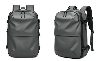 Sac à dos compression sous vide Evasion Slim gris, rangement voyage compact, bagage cabine
