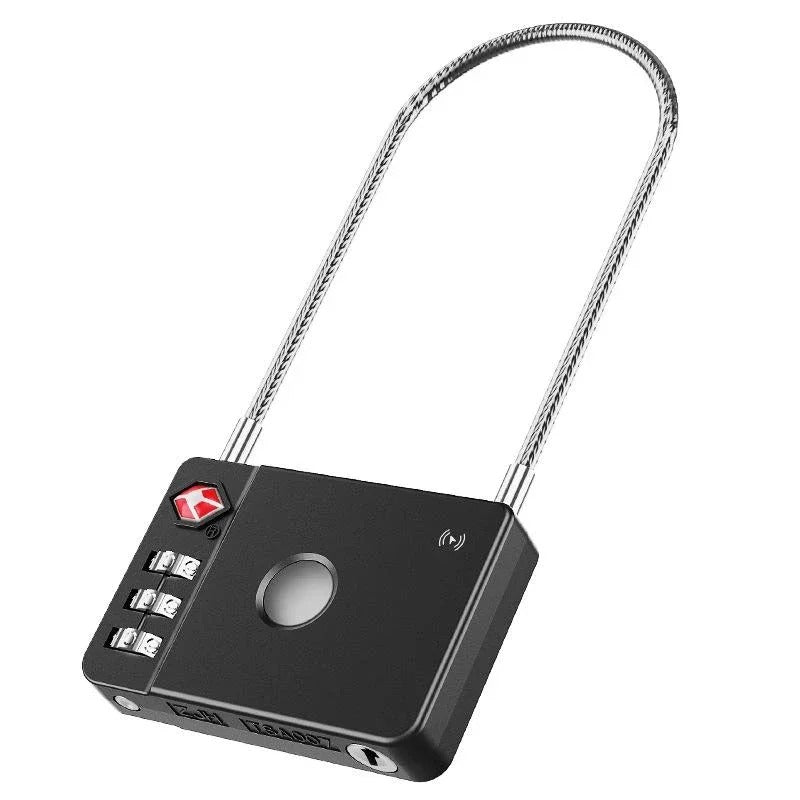 cadenas TSA Milock Apple Find My noir, cadenas valise connecté pour voyage sécurisé