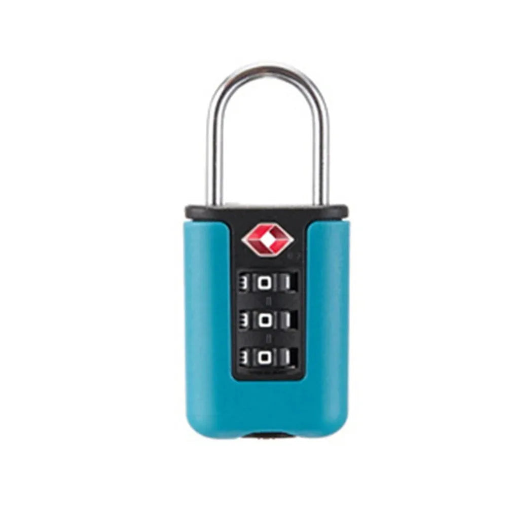 Cadenas TSA a combinaison pour valise et bagage de voyage vue produit bleu