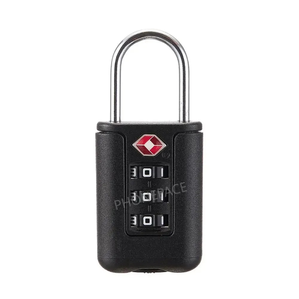 Cadenas TSA a combinaison pour valise et bagage de voyage vue produit noir