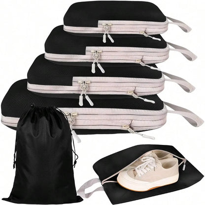 Organisateur de bagages sac en nylon étanche, pochette organisateur de valise idéale pour optimiser l’espace et compresser les vêtements