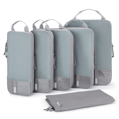 Organisateur de valise cabine compressible avec set de rangement voyage, gain de place par compression pour vêtements et accessoires