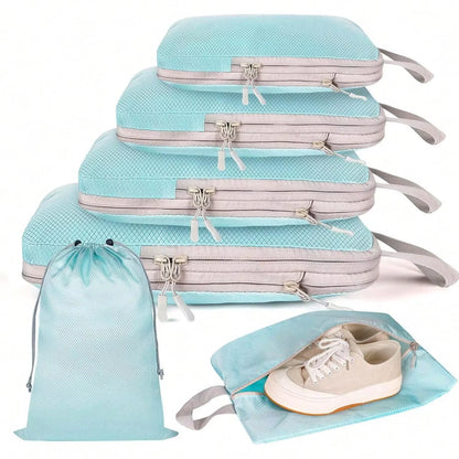 Organisateur de bagages sac en nylon étanche, pochette organisateur de valise idéale pour optimiser l’espace et compresser les vêtements