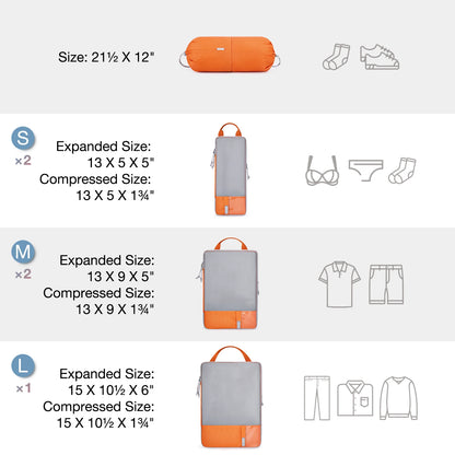 Set organisateur de valise étanche et compressible, pochettes et sacs de voyage pour organisation optimale des bagages