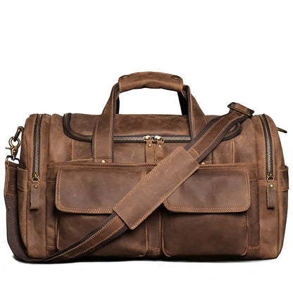 sac de voyage cuir homme en cuir véritable de vache pleine fleur finition crazy horse, sac de voyage vintage marron et noir pour homme, sac week-end cuir souple style duffle bag, sac de voyage homme bandoulière et porté main, sac de sport cuir élégant gym et déplacements professionnels, sac business voyage cuir premium, sac de voyage cuir robuste pour court séjour, sac homme cuir grande capacité doublure textile résistante, sac de voyage cuir authentique style rétro, travel bag leather men crazy horse cow l