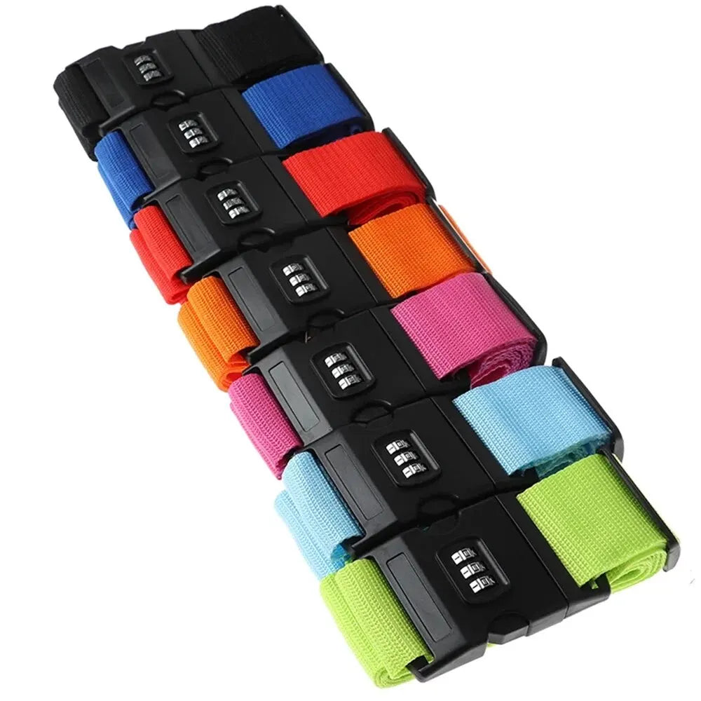 Sangle pour valise Rangement Chic, sangle de bagage antivol réglable avec verrouillage par mot de passe, idéale pour sécuriser vos valises pendant le voyage – Collection Accessoires Sécurité Voyage.