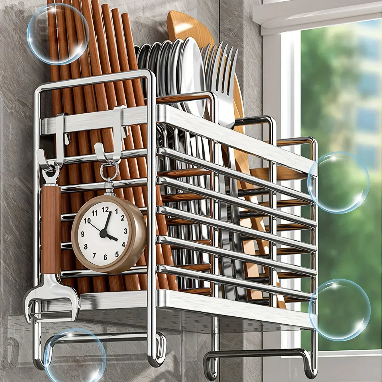 porte-ustensiles de cuisine mural sans perçage, support d’ustensiles de cuisine en acier inoxydable, porte-couverts mural design moderne, organisateur d’ustensiles de cuisine gain de place, porte-ustensiles de cuisine pour petits espaces, support mural de cuisine inox avec crochets, porte-ustensiles mural élégant effet inox, rangement mural pour ustensiles de cuisine compact, support cuisine sans vis ni colle inox, porte-ustensiles cuisine adhésif sans perçage, porte-ustensiles cuisine suspendu design, orga