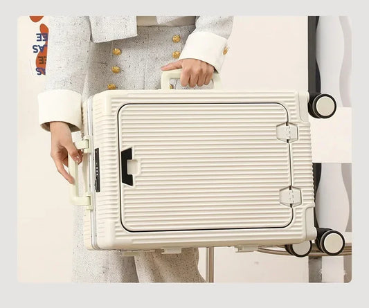 20-Zoll-Kabinenkoffer mit Frontöffnung, Aluminiumrahmen und USB-Anschluss | AirFrame Pro™